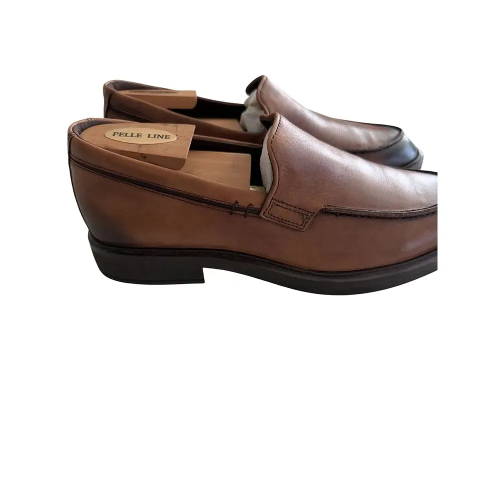 ECCO Vitrus II Apron Toe Leather Slip On Loafers Brown Men's Size EU 39 US 5-5.5